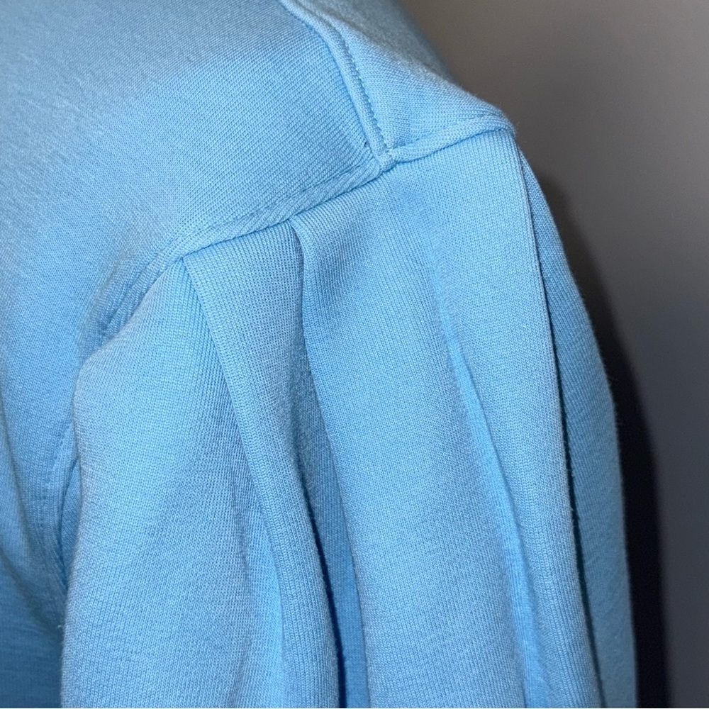 Addison Bay Short Puff Sleeve Pullover Terry Sweatshirt Dress XS Baby Blue - Picture 6 of 8